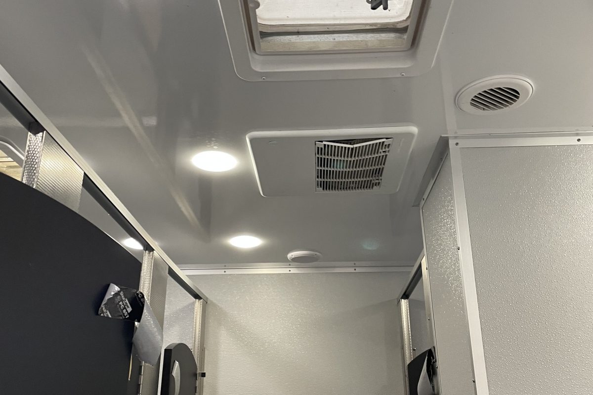 Portable Restroom Trailer Repair Interior vent lights stall