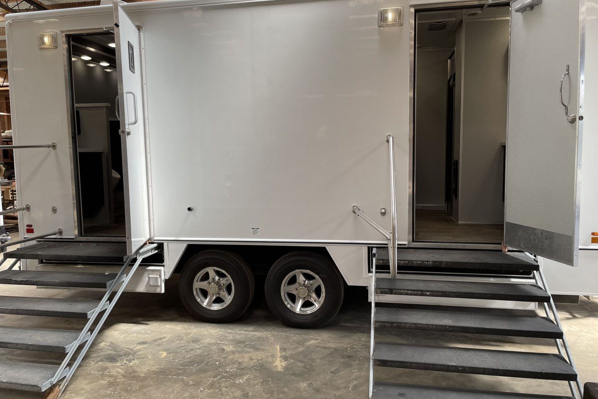 Portable Restroom Trailer Repair Steps Exterior